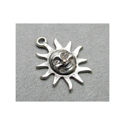 Breloque soleil argenté 30x25mm (X1) Breloque soleil argenté 30x25mm (X1)
