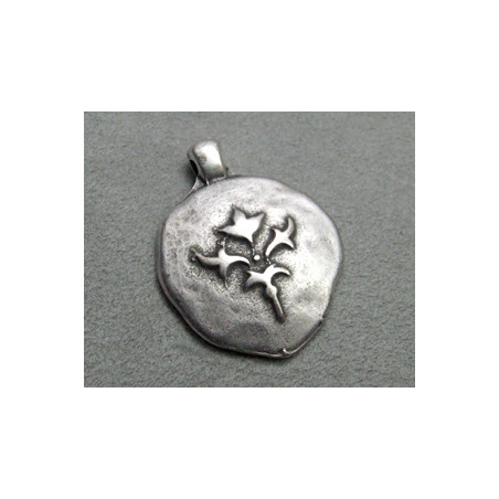 Breloque Médaille Fleur de Lys 30mm(X1)