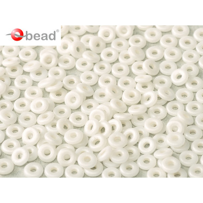 Perle en verre de Bohème O Bead® Alabaster 4x2mm (X 5gr) 