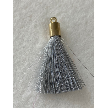 Pompon Soie Argent 40mm 3204 (x1)