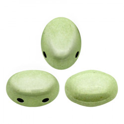  Perles Samos® par Puca® 5x7mm Opaque Light Green Ceramic Look (x5gr) 