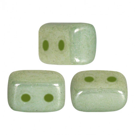 Perles Ios® par Puca® 5,5x2,5 mm Opaque Light Green Ceramic Look (x5g)  