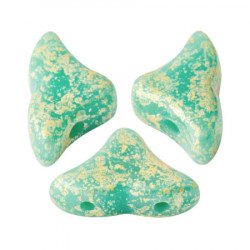 Perles Hélios® par Puca® 5x7mm Opaque Green Turquoise Splash (x5gr) 