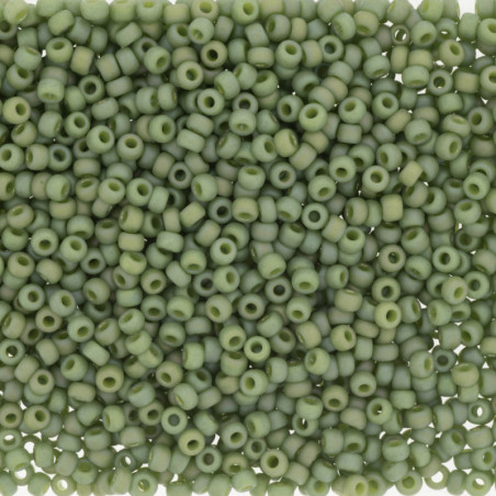 R15-4698 Rocaille 15/0 Frost Op Glaze Rnbw Kiwi (x5gr) 