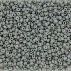 R15-4705 Rocaille 15/0 Opaque Glaze Rainbow Soft Cadet Gray Mat (x5gr)