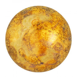 Cabochon Verre 25mm Crystal Gold Spotted (X1) 