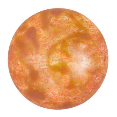 Cabochon Verre 25mm Opaque Salmon Spotted (X1)