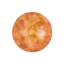 Cabochon Verre 18mm Opaque Salmon Spotted (X1) 