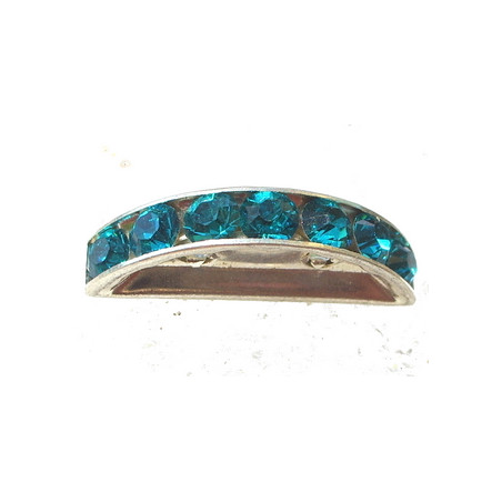 Demi Lune GM 19x7 Argent Blu Zircon (X1)