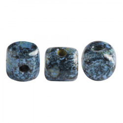 Perles Minos® Par Puca® Metallic Mat Blue Spotted (x5gr) 