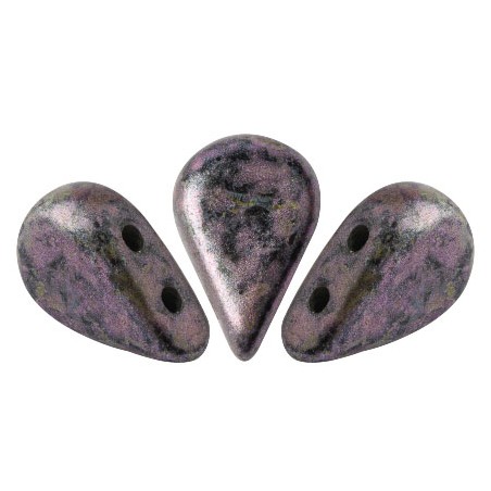 PERLES EN VERRE AMOS® PAR PUCA® 5X8 MM METALLIC MAT VIOLET SPOTTED (X5G) 