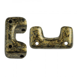 Perles Télos® par Puca® Metallic Mat Old Gold Spotted (X5gr)  