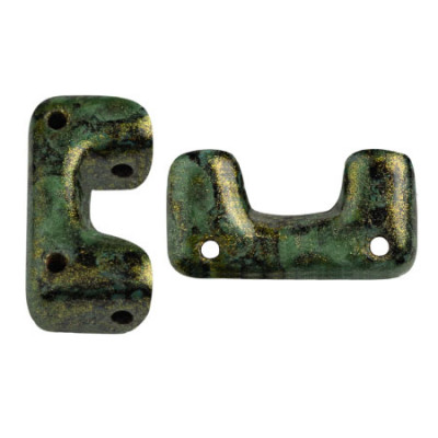 Perles Télos® par Puca® Metallic Mat Green Spotted (X5gr)  