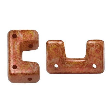 Perles Télos® par Puca® Opaque Salmon Spotted (X5gr) 