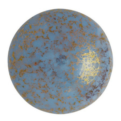 Cabochon Verre 25mm Opaque Aqua Bronze (X1)
