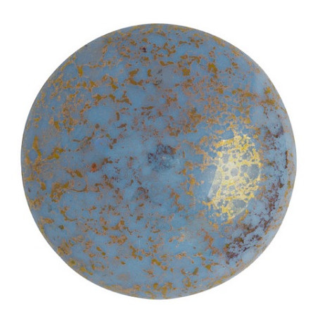 Cabochon Verre 25mm Opaque Aqua Bronze (X1)