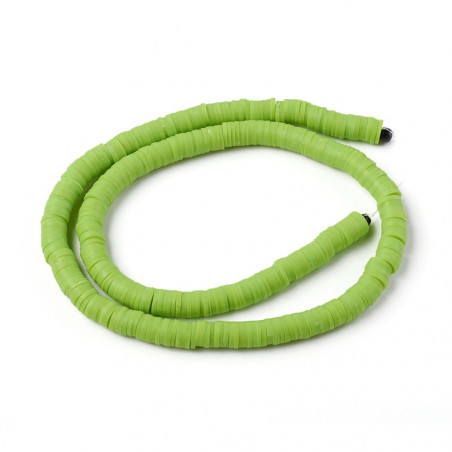 Perles Heishi Polymère Green Yellow 6x1mm (x1fil)