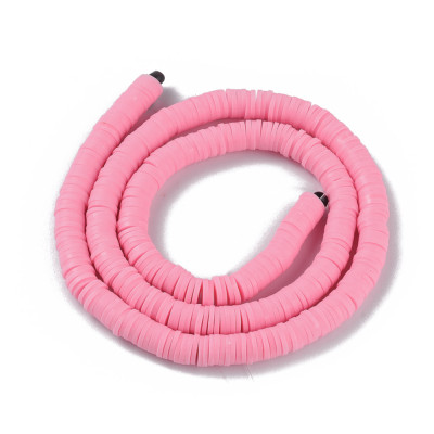 Perles Heishi Polymère Flamant Rose 6x1mm (x1fil) Perles Heishi Polymère Flamant Rose 6x1mm (x1fil)