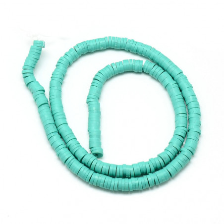 Perles Heishi Polymère Turquoise Moyen 6x0,5mm (x1fil) 