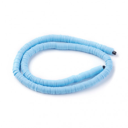 Perles Heishi Polymère Light Sky Blue 6x1mm (x1fil)