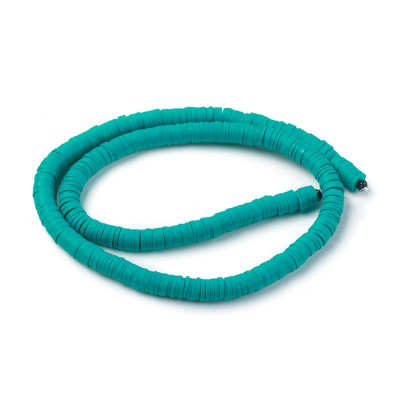 Perles Heishi Polymère Dark Cyan 6x1mm (x1fil) Perles Heishi Polymère Dark Cyan 6x1mm (x1fil)
