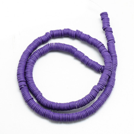 Perles Heishi Polymère Dark Slate Blue 6x0,5mm (x1fil)