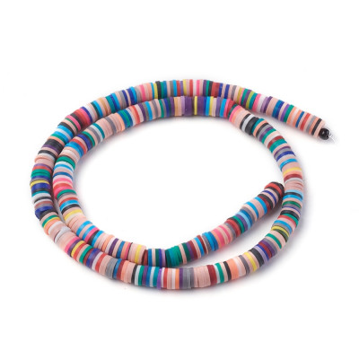 Perles Heishi Polymère Mix Foncé 6x1mm (x1fil) Perles Heishi Polymère Mix Foncé 6x1mm (x1fil)