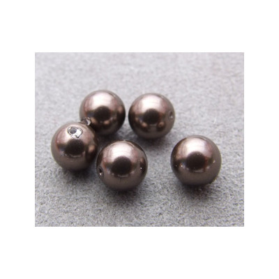 Perle ronde nacrée Swarovski 6mm Brown (x10)