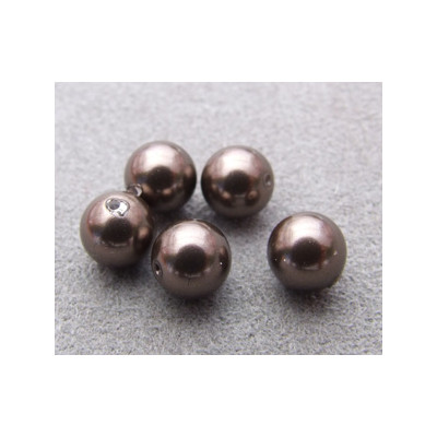 Perle ronde nacrée Swarovski 6mm Brown (x10) Perle ronde nacrée Swarovski 6mm Brown (x10)