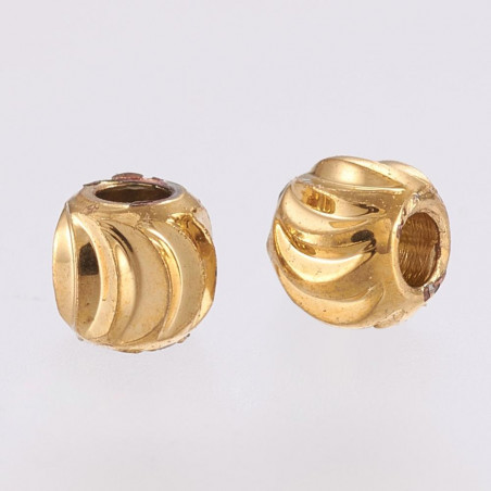 Rondes Striée Laiton Plaque Or 18 Carats 3mm (x1)