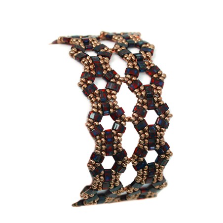 Kit Bracelet NIKKO Half Tila Rouge Picasso Doré (X1) 