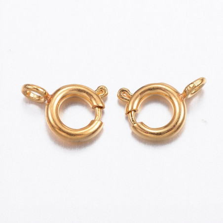 Fermoir 1 rangs Acier Inoxydable Doré 7.5X5X1mm (x1)