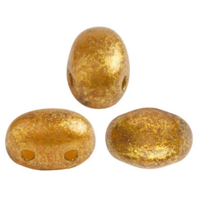  Perles Samos® par Puca® 5x7mm Light Rose Opal Gold Spotted (x5gr) 