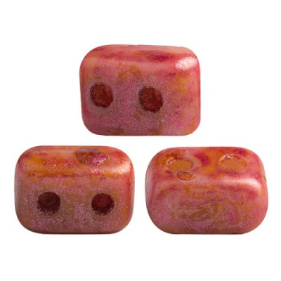 Perles Ios® par Puca® 5,5x2,5 mm Opaque Rose Spotted (x5g) 