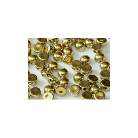 Perle Cabochon 2 trous Jet Amber Full (x12)