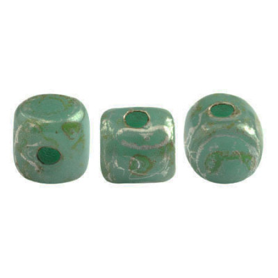 Perles Minos® Par Puca® Opaque Green Turquoise New Picasso (x5gr)  