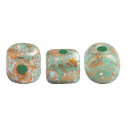 Perles Minos® Par Puca® Opaque Green Turquoise Tweedy (x5gr)  