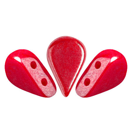 PERLES EN VERRE AMOS® PAR PUCA® 5X8 MM OPAQUE CORAL RED LUSTER (X5G) 