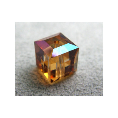 Perle cube en cristal Swarovski 5601 8mm Crystal Copper (x1)