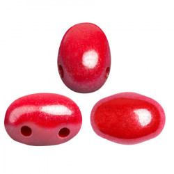  Perles Samos® par Puca® 5x7mm Opaque Coral Red Luster (x5gr)  