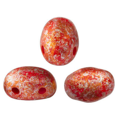 Perles Samos® par Puca® 5x7mm Opaque Coral Red Tweedy (x5gr) Perles Samos® par Puca® 5x7mm Opaque Coral Red Tweedy (x5gr)