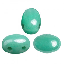  Perles Samos® par Puca® 5x7mm Opaque Turquoise Green Luster (x5gr)