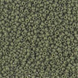 R11-2318 Rocailles 11/0 Matted Opaque Olive (x10gr)