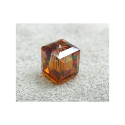 Perle cube en cristal Swarovski 5601 6mm Crystal Copper (x1)