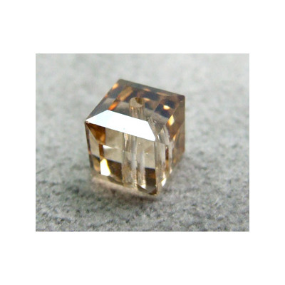 Perle cube en cristal Swarovski 5601 6mm Golden Shadow (x1)