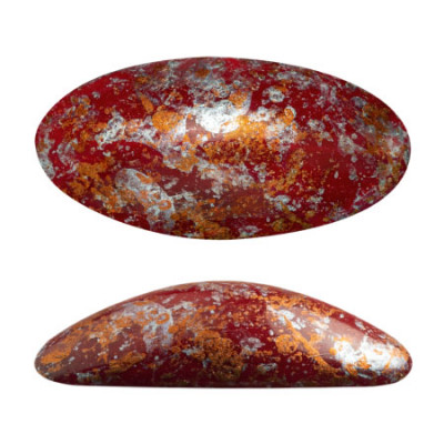 ATHOS PAR PUCA® CABOCHON OVAL 20X10 MM - OPAQUE CORAL RED TWEEDY (X1) ATHOS PAR PUCA® CABOCHON OVAL 20X10 MM - OPAQUE CORAL RED TWEEDY (X1)