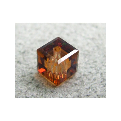 Perle cube en cristal Swarovski 5601 4mm Crystal Copper (x1)