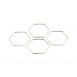 Support Hexagone Laiton Argenté 25x1mm (x1) 