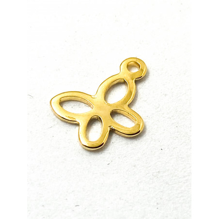Breloque Papillon Doré Acier inoxydable 13x12mm (x1) 