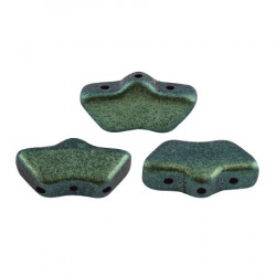 Perles Delos® 6x11mm Metallic Mat Green Turquoise par Puca® (5gr)  